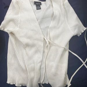 Rue21 White CrossOver Shirt